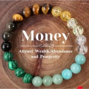 Black and Green Beaded Bracelet for Money